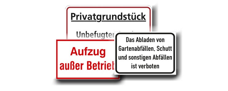 Hinweisschilder