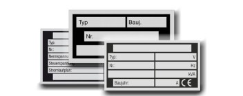 Typenschilder