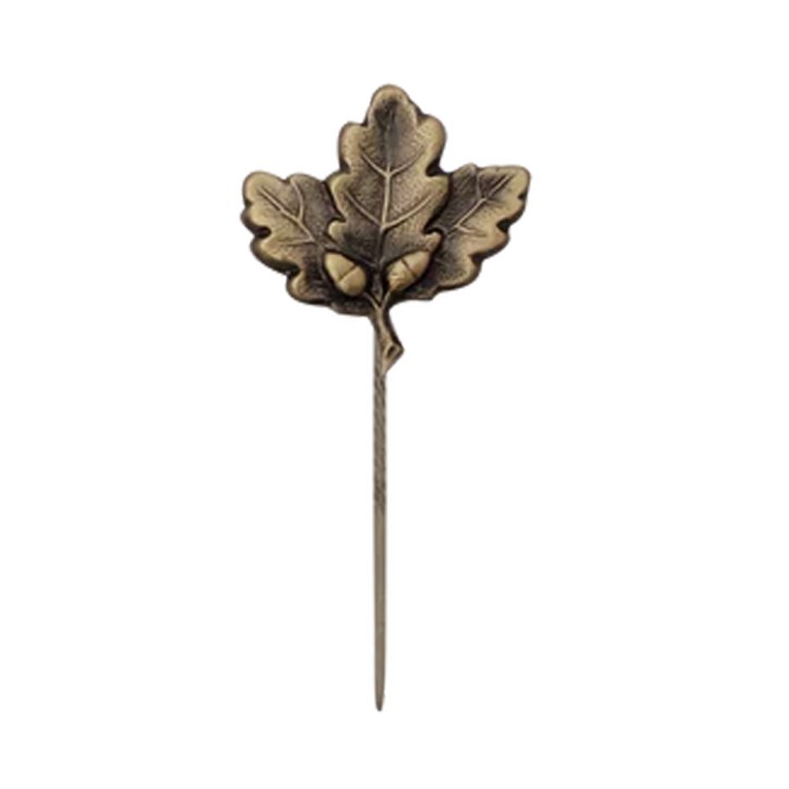 Schützenabzeichen Jagdabzeichen "Eichenlaub mit Eicheln" mit langer Nadel / bronze
