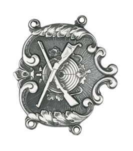 Kettenglied für Schützenkette mit Schützenmotiv – DEUMER altsilber