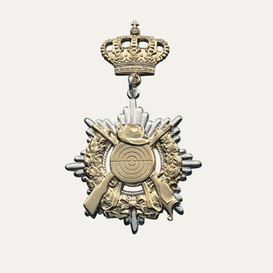 Orden versilbert mit Öse und Ring, Krone vergoldet mit Scharniernadel 02033-10275