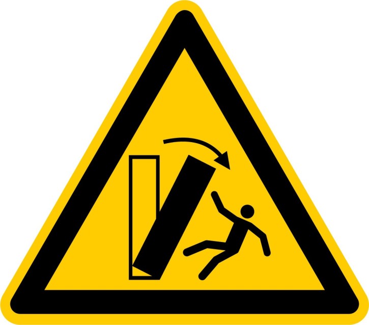 Warnschild "Warnung vor Kippgefahr" verschiedene Größen Warnschild "Warnung vor Kippgefahr" verschiedene Größen
