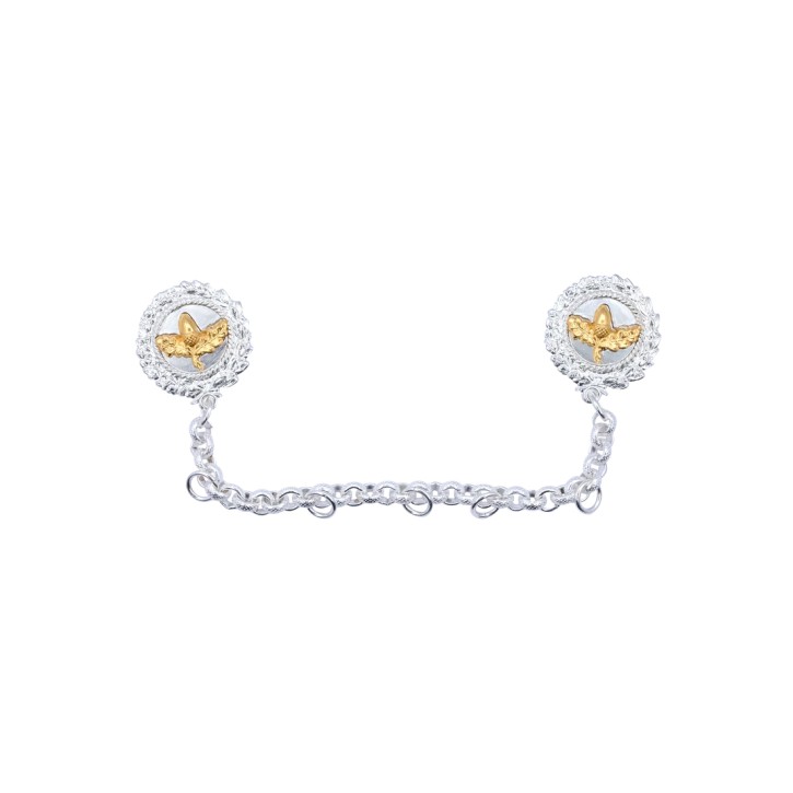 Ordenskette für Schützenorden | versilbert | für bis zu 5 Orden | Länge 21 cm