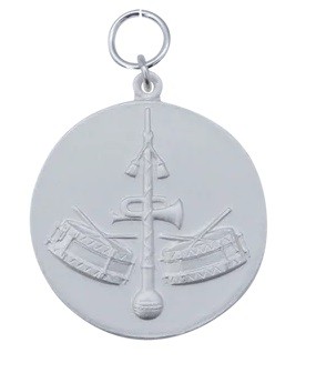 Medaille "Musik",  mit Öse & Ring Ø 39 mm, 13779-21-39 versilbert
