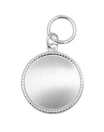 Anhänger massiv geprägt Ø 23 mm | gravierbar |  versilbert