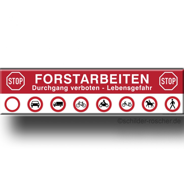 Warnbanner Forstarbeiten – wetterfest, wiederverwendbar