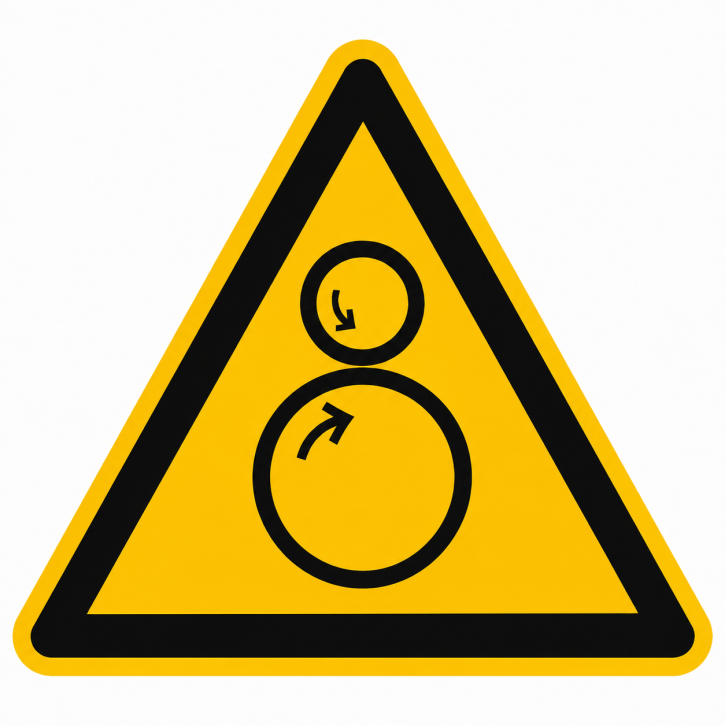 Warnschild „Warnung vor gegenläufigen Rollen" – ISO 7010 W025 Warnschild „Warnung vor gegenläufigen Rollen" – ISO 7010 W025