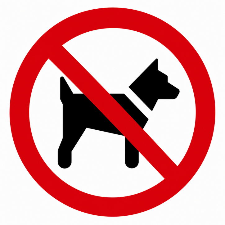 Verbotsschild „Mitführen von Hunden/Tieren verboten" – Ø 100 mm & Ø 200 mm | Folie oder Aluminium-Dibond Verbotsschild „Mitführen von Hunden/Tieren verboten" – Ø 100 mm & Ø 200 mm | Folie oder Aluminium-Dibond