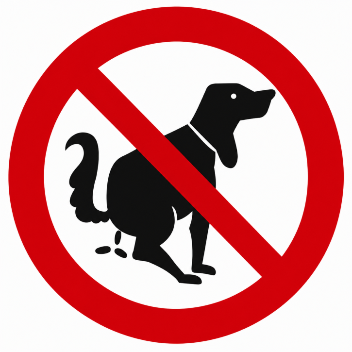 Verbotsschild „Hier kein Hundeklo" – Folienaufkleber & Aluminium-Dibond Ø 100 mm / Ø 200 mm Verbotsschild „Hier kein Hundeklo" – Folienaufkleber & Aluminium-Dibond Ø 100 mm / Ø 200 mm