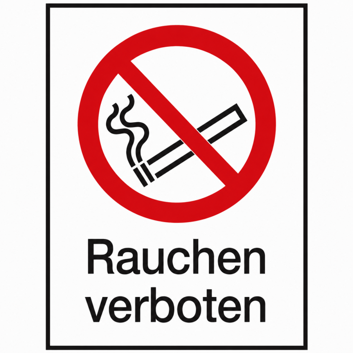 Kombi-Verbotsschild „Rauchen verboten" – Folienaufkleber 131 × 185 mm Kombi-Verbotsschild „Rauchen verboten" – Folienaufkleber 131 × 185 mm