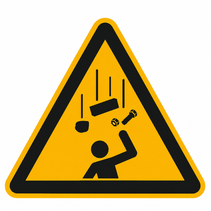 Warnschild „Warnung vor herabfallenden Gegenständen" – ISO 7010 W035