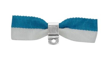 Bandschleife, blau-weiß, mit Sicherheitsnadel 24382-03-BW