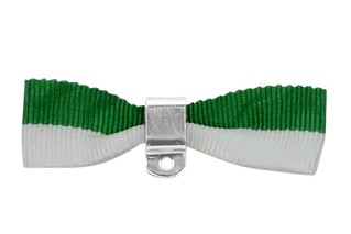 Befestigung für Orden & Medaillen – Bandschleife mit Sicherheitsnadel GRÜN-WEISS