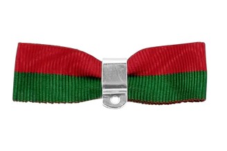 Befestigung für Orden & Medaillen – Bandschleife mit Sicherheitsnadel ROT-GRÜN