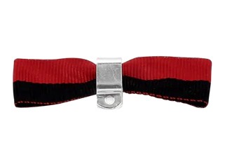 Befestigung für Orden & Medaillen – Bandschleife mit Sicherheitsnadel ROT-SCHWARZ