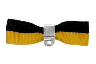 Befestigung für Orden & Medaillen – Bandschleife mit Sicherheitsnadel SCHWARZ-GELB