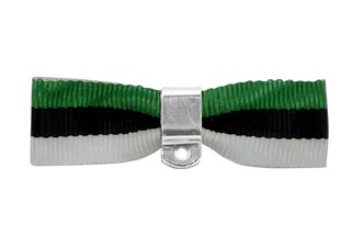 Befestigung für Orden & Medaillen – Bandschleife mit Sicherheitsnadel GRÜN-SCHWARZ-WEISS