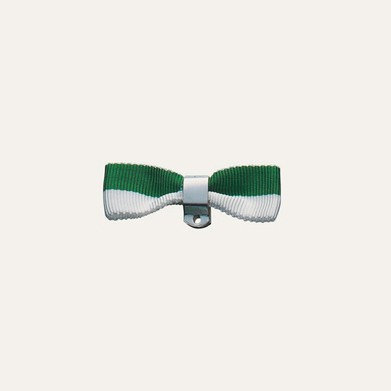 Bandschleife, grün-weiß, mit Scharniernadel 24382 auch in BLAU-Weiß und ROT-weiß