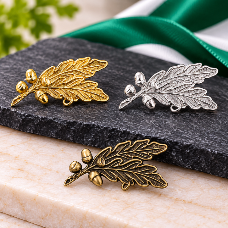 Befestigung Orden Medaille Eichblatt-Aufhänger, mit Scharniernadel und Ring 25053