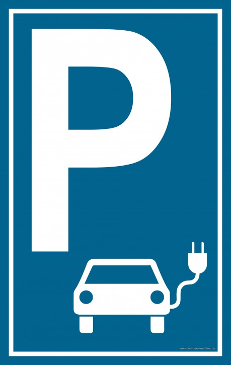 Parkplatzschild Reserviert für Elektro-Fahrzeuge / Elektroauto 5184