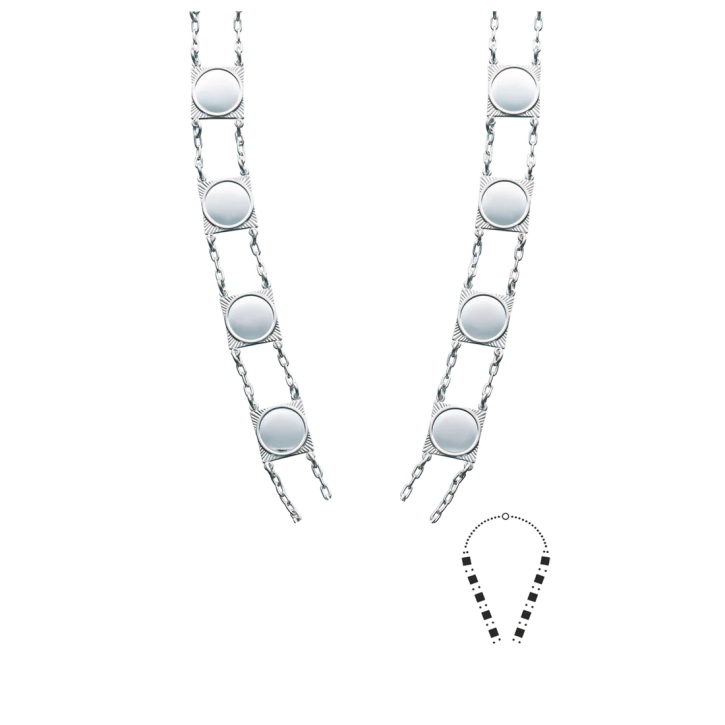 Schützenkette 88 cm versilbert  – Deumer 25391-20 -OHNE Mittelstück-