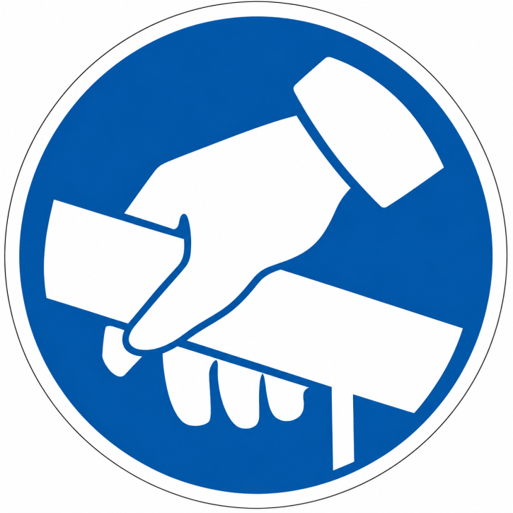Gebotsschild "Handlauf benutzen" Folienschild Ø 100 mm 3009
