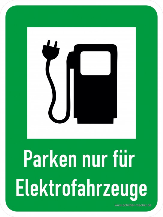 Parken nur für Elektrofahrzeuge 300 x 400 mm - 4732