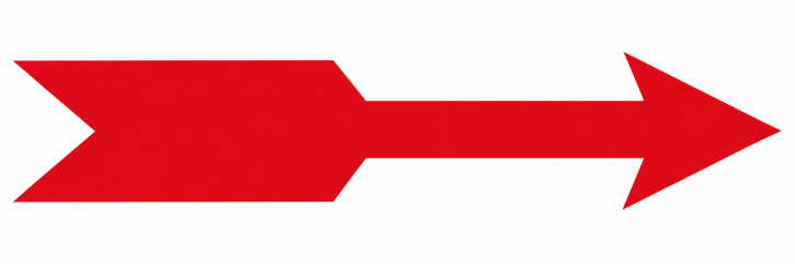 Drehrichtungspfeile gerade – Rot, selbstklebend, 60 × 15 mm, 10 Stück auf Bogen