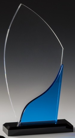 Acryl-Trophäe "Blue-Crystal" 33322 Höhe: 229 mm
