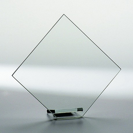 Glastrophäen "Raute" 6 mm stark inkl. Standardemblem und Gravurschild Größe: 175 mm x 200 mm / 35221