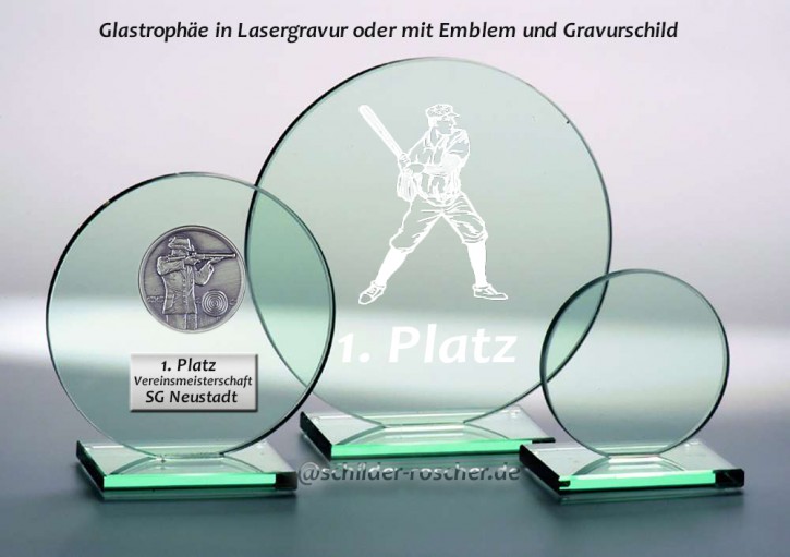 JADE-Trophäe Glatrophäe 10 mm stark "Rund"