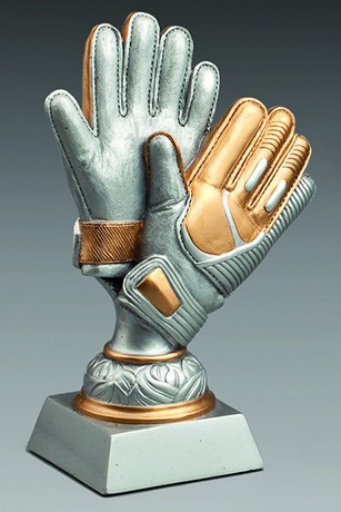 Torwart Handschuh mit Gravur – Fußball Torhüter Trophäe Resin 38701 - H. 200 mm
