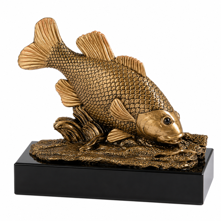 Resinfigur „Angeln / Fisch“ – Angler-Trophäe 157 × 140 mm inkl. Gravurschild Resinfigur „Angeln / Fisch“ – Angler-Trophäe 157 × 140 mm inkl. Gravurschild