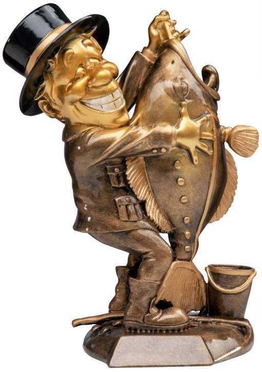 Resinfigur „Angler“ – Auszeichnung für Angelfreunde mit individueller Gravur | Höhe 290 mm