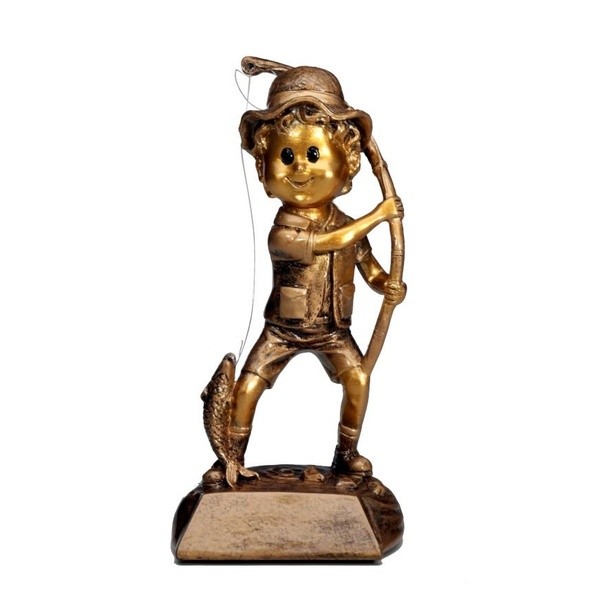 Resinfigur „Junger Angler“ mit Gravur – Angler-Auszeichnung 160 mm