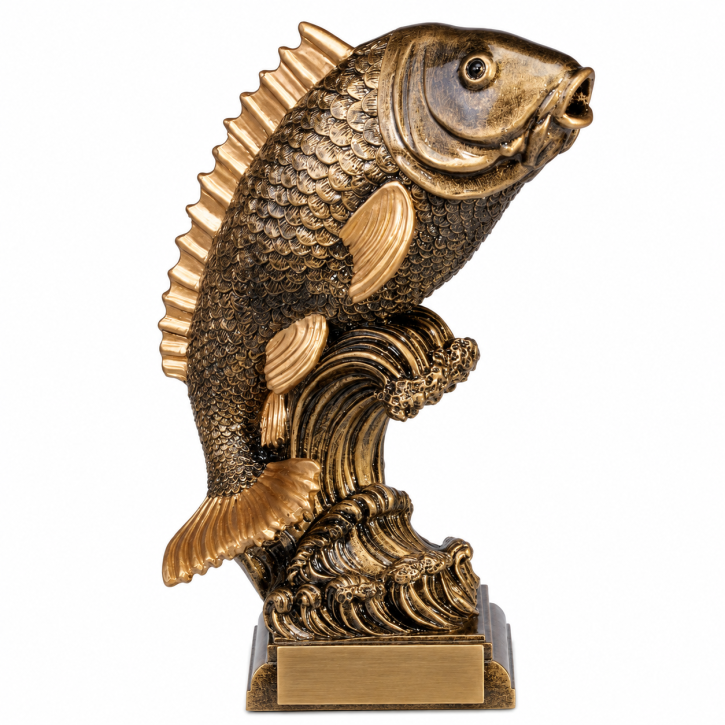 Resinfigur „Angeln / Fisch“ – Angler-Trophäe 260 mm inkl. Gravurschild Resinfigur „Angeln / Fisch“ – Angler-Trophäe 260 mm inkl. Gravurschild