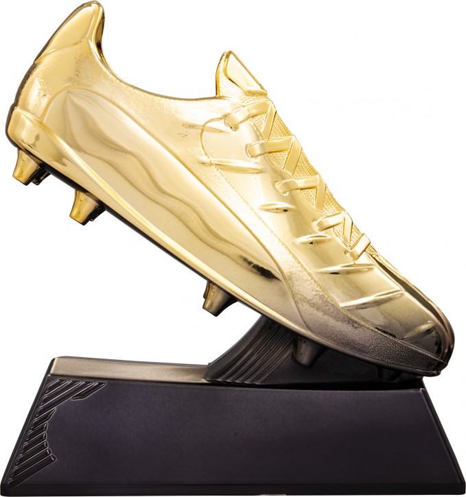 Fußballfigur "Goldener Fußbalschuh" mit Gravur 39881 - 180 mm Fußballfigur "Goldener Fußbalschuh" mit Gravur 39881 - 180 mm