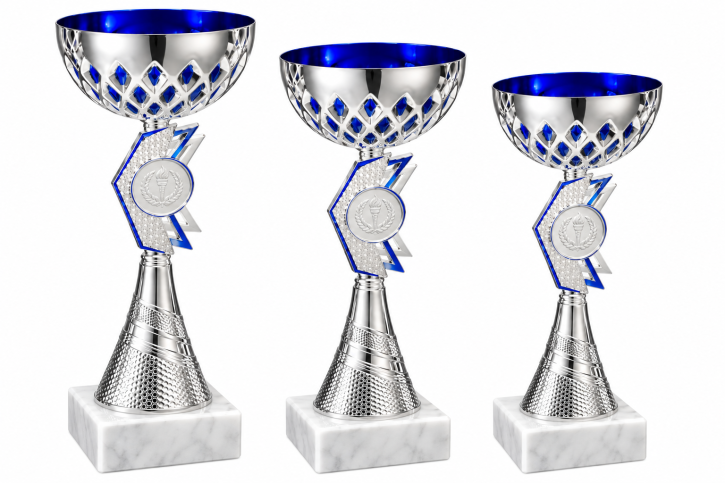 3er-Pokalserie "William" in Silber-Blau