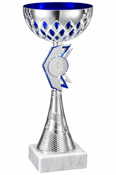 Einzelpokal „William“ Silber-Blau – 330 mm