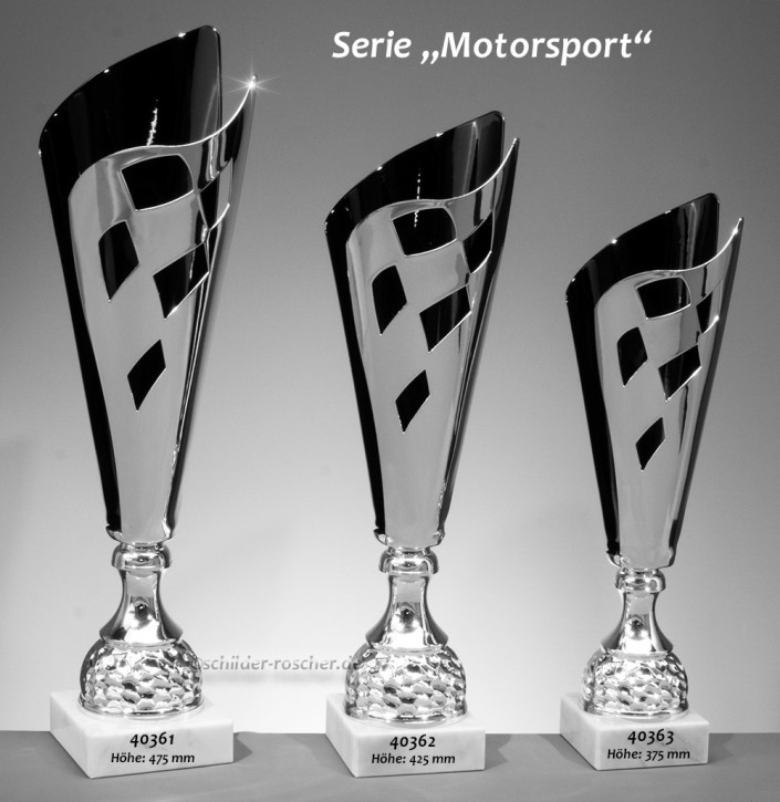 Exklusive 3erPokal Serie "Motorsport"  silber-schwarz