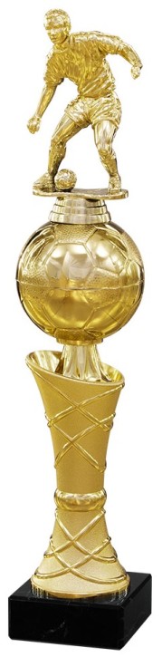 Fußball-Pokale / Fußballfiguren / Gold 40963 - H. 387 mm