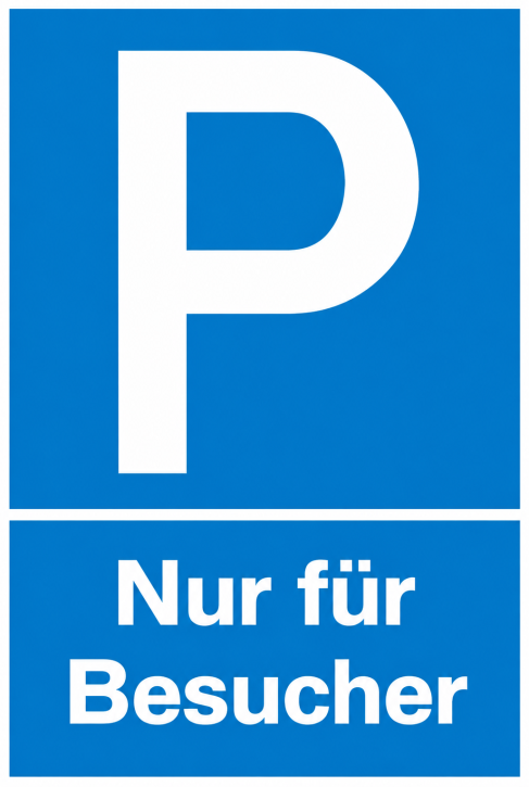 Parkplatzschild „Nur für Besucher“ | Symbol P | Kunststoff | 150 x 250 mm