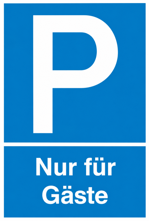 Parkplatzschild „Nur für Gäste“ | Symbol P | Kunststoff | 150 x 250 mm