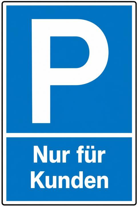 Parkplatzschild „Nur für Kunden“ | Symbol P | Kunststoff | 150 x 250 mm