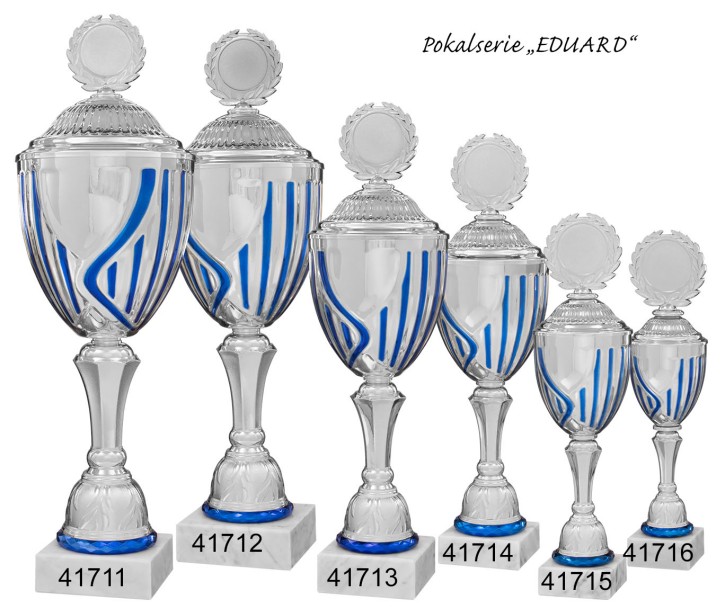 6er Pokalserie XXL "EDUARD" silber-blau 6er Pokalserie XXL "EDUARD" silber-blau
