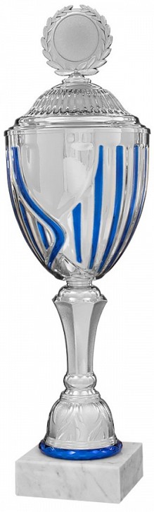 Einzelpokal XXL "EDUARD" silber-blau Höhe: 540 mm (41712)