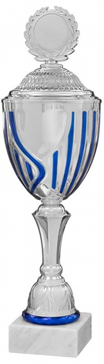 Einzelpokal XXL "EDUARD" silber-blau Höhe: 489 mm (41713)