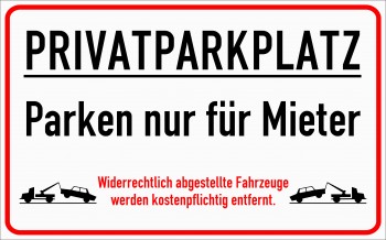 Parkplatzschild 400 x 250 mm 4754