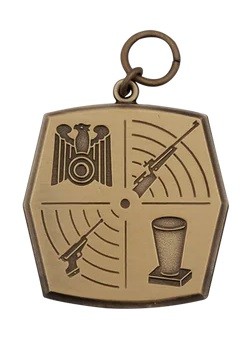 Medaille / Anhänger, Messing, massiv geprägt, mit Öse und Ring versch. Ausführungen 47750