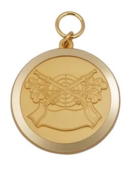 Medaille / Anhänger, Messing, massiv geprägt, mit Öse und Ring, vergoldet 51775-11 Medaille / Anhänger, Messing, massiv geprägt, mit Öse und Ring, vergoldet 51775-11